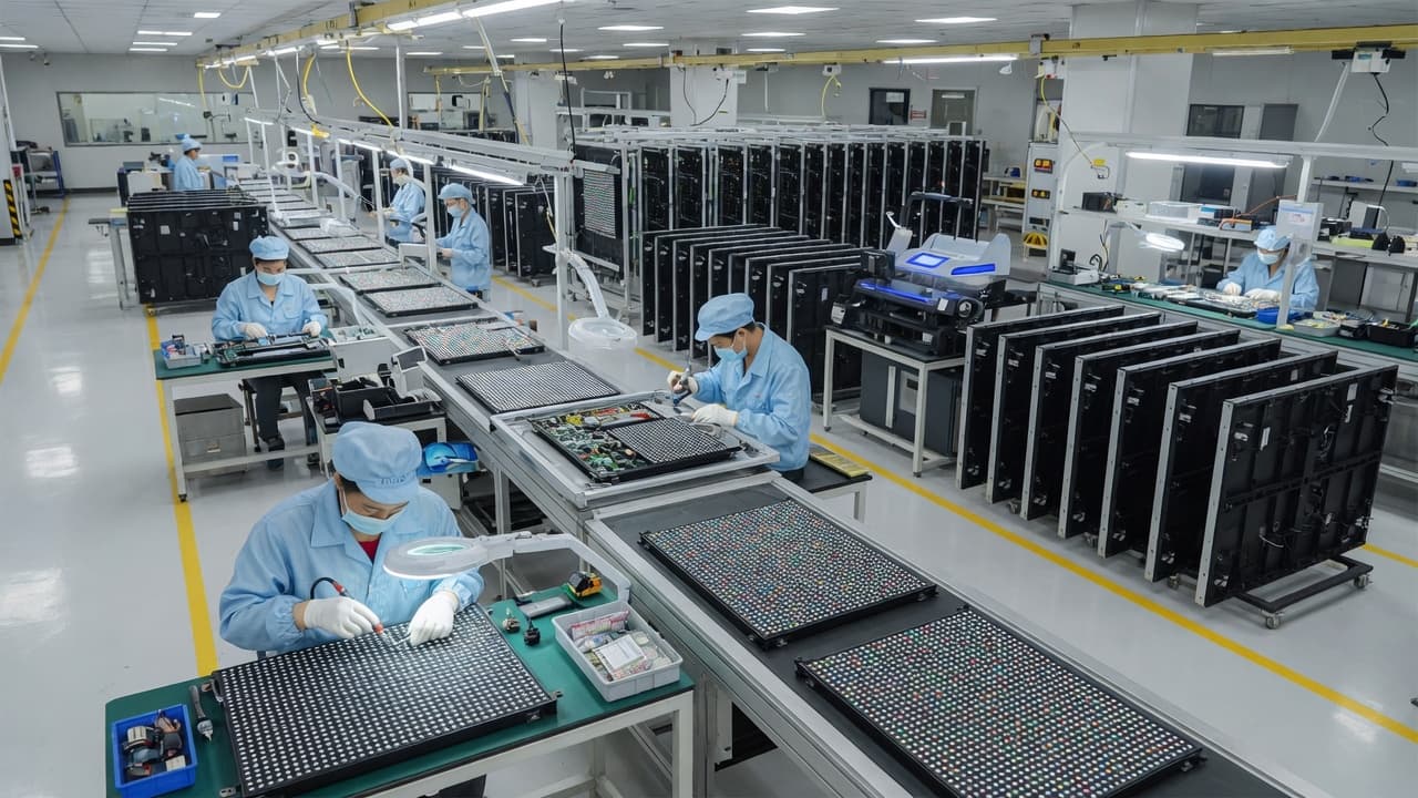 LED 모듈 제조 및 조립 공장 모습